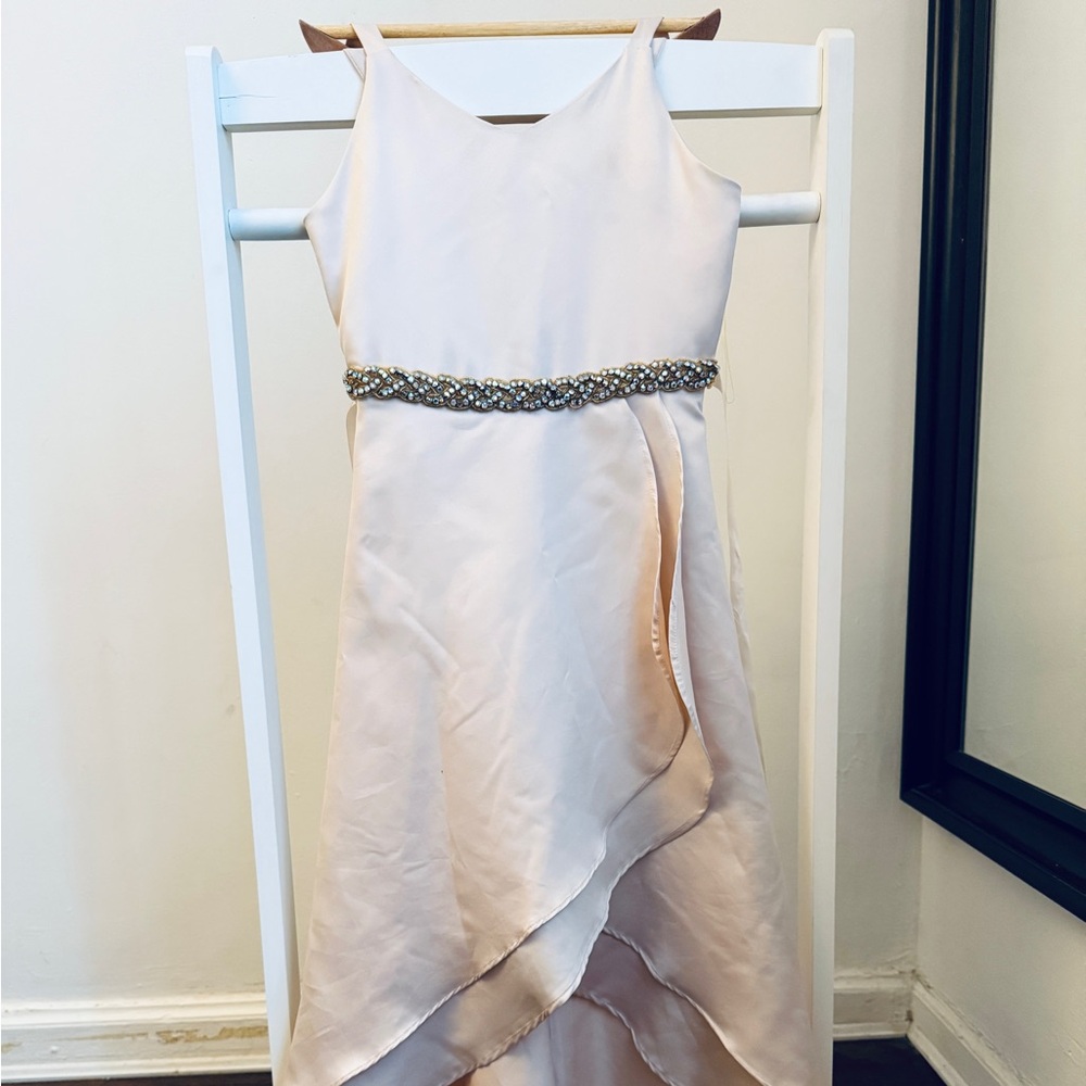 Elegant champagne rhinestone dress